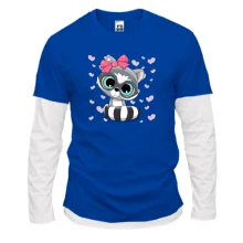 Мужской лонгслив Комби Baby raccoon girl