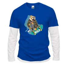 Мужской лонгслив Комби Tiger on skateboard