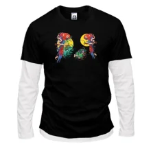 Мужской лонгслив Комби Parrots bright art