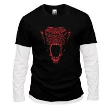 Мужской лонгслив Комби Monkey red lines art