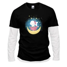 Мужской лонгслив Комби Baby rabbit on the moon
