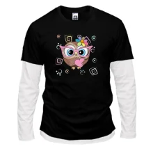 Мужской лонгслив Комби Baby owl with heart