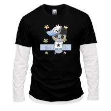 Комбинированный лонгслив Baby cat hello