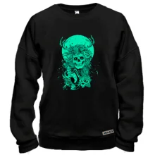 Свитшот Green moon and skull