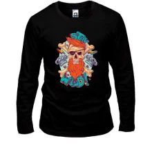 Лонгслив Skull with a red beard
