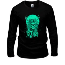 Лонгслив Green moon and skull