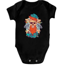 Детское боди Skull with a red beard