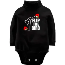 Детское боди с длинным рукавом Flip the bird