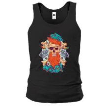 Мужская майка Skull with a red beard