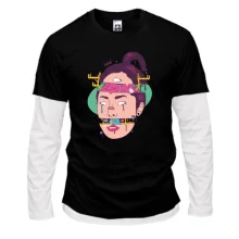 Комбинированный лонгслив Brain out art