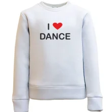 Детский свитшот I Love Dance с красным сердцем
