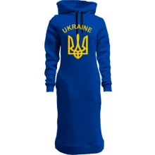 Худи платье с надписью «Ukraine» и тризубом