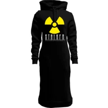 Худи платье с символом радиации и логотипом S.T.A.L.K.E.R.
