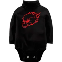Дитяче боді з довгим рукавом Flaming Skull