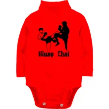 Дитяче боді з довгим рукавом Muay Thai із силуетами бійців