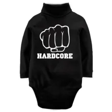 Дитяче боді з довгим рукавом з кулаком і написом Hardcore