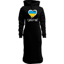 Худи платье с надписью "Ukraine" и сердечком