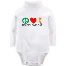 Дитяче боді з довгим рукавом peace love cats