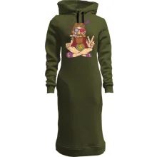 Худи платье с курящим хиппи