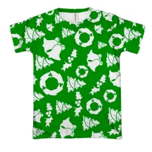 3D футболка Christmas green pattern