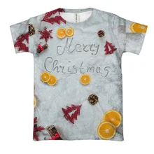 3D футболка Merry Christmas с апельсинами