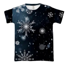3D футболка Snowflakes pattern 2