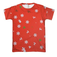 3D футболка Snowflakes on red