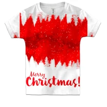 Детская 3D футболка Christmas red trees
