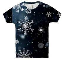 Детская 3D футболка Snowflakes pattern 2