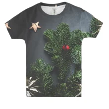 Детская 3D футболка Christmas tree branch