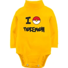 Детское боди с длинным рукавом I love Pokemon