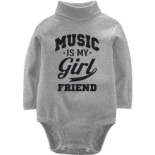 Детское боди с длинным рукавом Music is my girlfriend