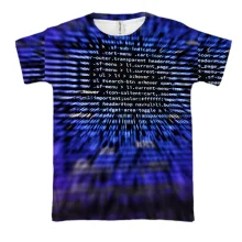 3D футболка Program codes pattern