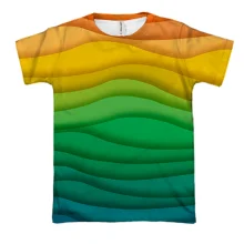 3D футболка Rainbow waves