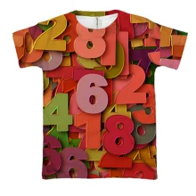 3D футболка Multicolored numbers
