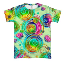 3D футболка Rainbow circles on the water