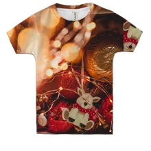 Детская 3D футболка Christmas garland 3