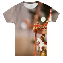 Детская 3D футболка Christmas carousel