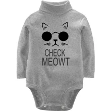 Детское боди с длинным рукавом check meowt