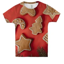 Детская 3D футболка Christmas gingerbread