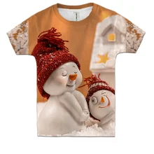 Детская 3D футболка Christmas toy snowman