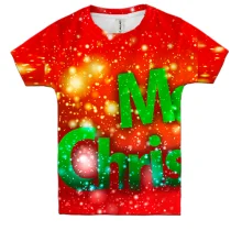 Детская 3D футболка Merry Christmas 4
