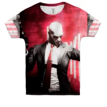 Дитяча 3D футболка Man with pistol on red background