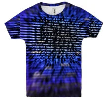 Детская 3D футболка Program codes pattern