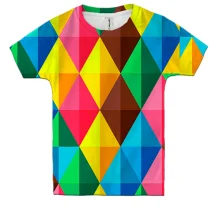 Детская 3D футболка Multicolored rhombuses