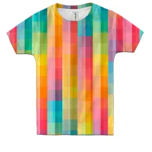 Дитяча 3D футболка Rainbow squares