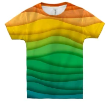 Дитяча 3D футболка Rainbow waves