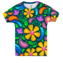 Дитяча 3D футболка Art flowers pattern