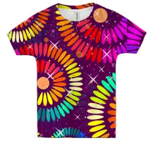 Дитяча 3D футболка Rainbow circles