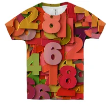 Детская 3D футболка Multicolored numbers